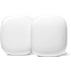 Google Nest Wi-Fi 6E Pro - Sistema affidabile, ad alta velocità e con copertura in tutta la casa - Router Wi-Fi mesh - Bianco ghiaccio, x2, GA03689-EU