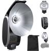 Godox Lux Senior Retro Camera Flash GN14 Color Temperature 6000K Auto & Manual Flash Modes 1/1-1/64 Flash Power 28mm Focal Length Replacement