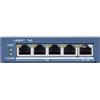 Hikvision Digital Technology DS-3E0505P-E switch di rete Non gestito Gigabit Ethernet (10-100-1000) Supporto Power over Ethernet (PoE) Blu