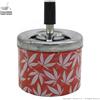 Boooh.it POSACENERE CHIUSURA ERMETICA A PRESSIONE : FANTASIA WEED ROSSO IN ALLUMINIO | IDEA REGALO