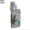 Atomic ACCENDINO ARGENTO CON WEED LEAF GRIGIO CHIARO IN RILIEVO E LED MOD. 2 - FIAMMA TURBO JET | IDEA REGALO