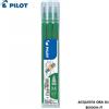 Pilot Frixion REFILL PENNA PILOT FRIXION CANCELLABILE - 3 CARTUCCE DI COLORE VERDE - PUNTA DA 0,7mm