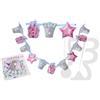 Happy Birthday GHIRLANDA IN CARTA PRINCIPESSA CON 11 PENDENTI 19X18cm - 1 STRISCIONE