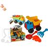 Boooh.it GIOCATTOLI IN PLASTICA PER LA SPIAGGIA CON CAMION SCARICATORE, 1 FORMINA, PALETTA E RASTRELLO