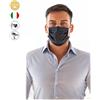 theBANDMASK MASKET BRACCIALE DA POLSO E MASCHERINA FILTRANTE : TAGLIA L - BRACCIALETTO NERO IN VERA PELLA | IDEA REGALO