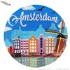 Amsterdam Ashtray ORIGINAL AMSTERDAM ASHTRAY : POSACENERE ROTONDO IN METALLO DA TAVOLO FANTASIA AMSTERDAM WINDMILL