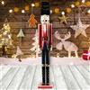 Wisdom Schiaccianoci di Natale 110cm in legno Soldato di colore rosso e blu Wisdom