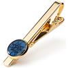 Dragon Porter Fermacravatta Cerchio; Gioielli per Uomini (Stile 10 - Blu Scuro Oro)