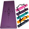DIVASYA Tappetino yoga: superficie antiscivolo in vera gomma naturale e massima aderenza, tappeto yoga extra largo, lungo e spesso (185x68x0,45cm), cinghia di trasporto, tappetino pilates, yoga mat