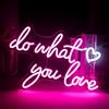 SIGNSHIP Do What You Do Insegne al neon a cuore Rosa LED USB Luce al neon da parete Luce al neon decorativa neon sign per camera da Festa matrimonio San Valentino Decorazioni Regalo