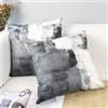 OYIMUA Fodera per Cuscino in Velluto Set di 2 Federe per Cuscini 40x40 Grigio Rettangolare Decorativo Fodere Cuscini Moderno per Divano Letto Sedia Camera da Letto Soggiorno Copricuscini