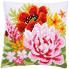 VERVACO Kit Cuscino Punto Croce FIORI COLORATI Set Ricamo Principianti Cuscini Gobelin Decorativi ca. 40 x 40 cm Accessori Per Lavoretti Creativi DIY Casa Decor Hobby Adulti Cross Stitch
