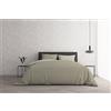 Italian Bed Linen Set Copripiumino 100% Cotone Natural Color, Made in Italy - Parure Copri Piumino - Sacco Piumone 250x200 cm con Doppia Patella e Federe Cuscino, Matrimoniale, Tortora/Panna