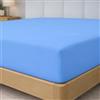 Degrees Home - COLLEZIONE - Lenzuolo con angoli 150 x 190 x 33 - Regolabile - Microfibra poliestere garzata - Blu