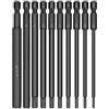 CYLBAQ Set di 10 punte esagonali lunghe 100 mm, chiave a brugola magnetica S2, testa esagonale per trapano a testa esagonale (5/64, 7/64, 1/8, 9/64, 5/32, 3/16, 7/32, 5/16)