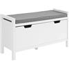 SoBuy Mobile scarpiera Panca Ingresso cassapanca Contenitore Moderna L91*P30*A50 cm Carico Massimo: 120 kg (Bianco, FSR97-W)