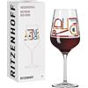 RITZENHOFF 3001010 Bicchiere da vino rosso 500 ml - Serie Herzkristall n. 10 - Vetro con motivo a lettere, oro rosa - Made in Germany