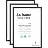 ATOBART Cornice portafoto formato A4, 21 x 30 cm, colore nero, cornice per certificato per montaggio a parete o da tavolo (legno nero, A4, set da 3)