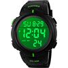 VenSten Orologio sportivo digitale da uomo, impermeabile, orologio da polso analogico e resistente, da uomo, Verde, cinturino