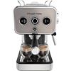 Russell Hobbs Macchina Caffè Espresso Titanio - Con Portafiltro - Acciaio Inox; Pressione 15 bar; Inserto 1-2 tazze; Cialde ESE; Dosaggio automatico regolabile, Erogatore vapore, Distinction 26452-56