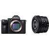 Sony Alpha 7 III Fotocamera Mirrorless Full-Frame, Nero + SEL-24F28G Obiettivo Full-Frame Focale Fissa 24mm F2.8, Premium Serie G