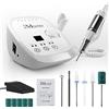 JCMASTER Fresa per Unghie, JCMASTER Professionale Manicure e Pedicure Kit con Pedale, 35000 RPM, 6 Fresa Punte, Lima Elettrica per Unghie Gel, per Studio Estetiste Casa Regali (bianco)
