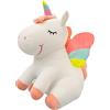 SNOWOLF Peluche a forma di unicorno, con ali arcobaleno e ali kawaii, per bambini, 25 cm, colore: bianco (25CM/9.8Inch, white)