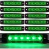 Biqing YuanGu Luci di posizione laterali a LED,12V Verde impermeabile luci laterali a LED per camion rimorchio camion cabina autobus barca trattore camper 10pcs