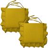 Alfionapoli Set 6 Cuscini Tinta Unita, con Volant 40x40 Spessore 5 cm, Copri Sedia Cucina, Marca (Giallo)