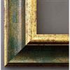 Artecentro Cornice Dorata per Quadri - Oro/Colore con o Senza passepartout in Legno-Varie Misure (Oro/Verde, 50 x 70)