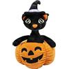 Joy Toy - Halloween gatto peluche 14x14x25 cm nella zucca