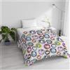 Italian Bed Linen Trapunta Invernale Imbottita Letto Singolo 160x245cm DoubleFace BASIC fantasia CERCHI ASTRATTI, Made in Italy - Piumino Reversibile in morbida Microfibra 200gr/mq - Piumone Lavabile in Lavatrice