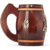 NOVECRAFTO Boccale da birra in legno senza coperchio, realizzato a mano, vero rovere con capacità 0,5 l, splendido boccale da birra in medievale, regalo per lui e per tutti gli amanti della birra, stile vichingo