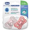 CHICCO (ARTSANA SpA) Chicco Physoforma Light Succhietto Silicone Rosa 2 Pezzi 6-16 Mesi - Ciuccio Light Rosa