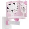 Dalber lampada applique da parete per bambini Baby Jungle Jungle Orso Leone Tigre Coniglio Rosa
