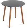 VERSA Mayra Tavolo da Pranzo per Cucina, terrazzo, Giardino o Sala da Pranzo, Misure (A x L x l) 75 x 80 x 80 cm, Legno, PVC e Metallo, Colore Grigio e Marrone