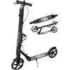 RAVEN Scooter Monopattino per bambini adulti | pieghevole | regolabile in altezza | cinghia di trasporto | campanello | portabottiglie (Straight PRO with handbrake, 200mm)