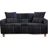 FANSU Copridivani Elastici 1 2 3 4 Posti, Copridivano con Stampa 3D in Ecopelle, Universale Copridivani con Braccioli, Poliestere Antiscivolo Copri Divano (Nero Classico,3 posti(190-230cm))
