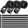 Hejo 10 PCS 65CM Set di Cinghie di Fissaggio a Cricchetto Nere, Lega Metallica Antiruggine Regolabile con Cinghie a Cricchetto a Sgancio Rapido per il Trasporto di Biciclette, Moto, Pacchi Bagagli