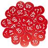 StayMax Targhette numerate in plastica, con numero inciso, senza foro (1-50, rosso)
