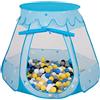 Selonis Tenda 105X90cm/200 Palline Castello Con Palline Colorate Per Bambini, Blu:Nero/Bianco/Grigio/Blu/Giallo