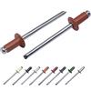 Marcopol (Confezione da 100 pezzi) Rivetti ciechi verniciati 4,0 x 8 mm, testa a cupola, DIN 7337, rivetto in alluminio e mandrino in acciaio, rivetti pop (100, marrone rame RAL 8004)
