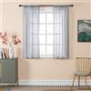 GIRASOLE HOME® Coppia Tende Filtranti Semi Trasparenti Effetto Lino Tenda a Righe per Interni 2 Pannelli con Tasca (Grigio, 70x145cm)