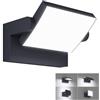 Klighten 24W Applique da Parete LED Esterno Interno IP65, Luci da Parete Regolabile Lampade da Parete Moderno in Alluminio per Ingresso Terrazza Giardini, 1500 Lumen, Antracite, Bianco Freddo 6000K