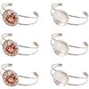 SUNNYCLUE 12 pz Cabochon Bracciale Impostazione Kit per Fabbricazione in Bianco Include 6 Pezzi Regolabili Braccialetti per Polsini Vassoio Castone E 6 Pezzi 20 mm Rotondo Cabochon Trasparente Cupola