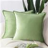 Madizz 2 Pezzi Federe in Velluto Copricuscini Morbido Decorativo Fodere per Cuscino Lusso Stile per Divano Camera da Letto Verde Mela Quadrate 45x45 cm