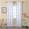 GIRASOLE HOME® Coppia Tende Semi Oscuranti Morbide Fantasia Stelle Argentate Tenda Morbida per Interni con Tasca e Passanti Nascosti 2 Pannelli (Bianco, 70x235cm)