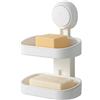 LEVERLOC Doppio strato Portasapone a Ventosa, Supporto per Sapone a Ventosa con Installazione in un Secondo, Forte Supporto per Spugna per Doccia, Bagno, senza Trapano, Rimovibile