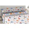 Degrees home - Jurasic - Set di lenzuola per bambini 105 x 190-50% cotone, 50% poliestere - 3 pezzi - grigio, SGJ0105G