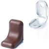 Sossai 20 x sossai® Connettore per mensola realizzato in acciaio zincato con coperchio / Staffa Angolare / staffe angolari per mensole / staffe fissaggio | BT2 | Colore: marrone